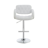 Coaster Brandi 29" Adjustable Height Bar Stool Chrome and White Model 102557
